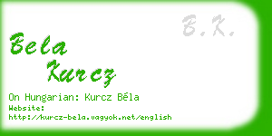 bela kurcz business card